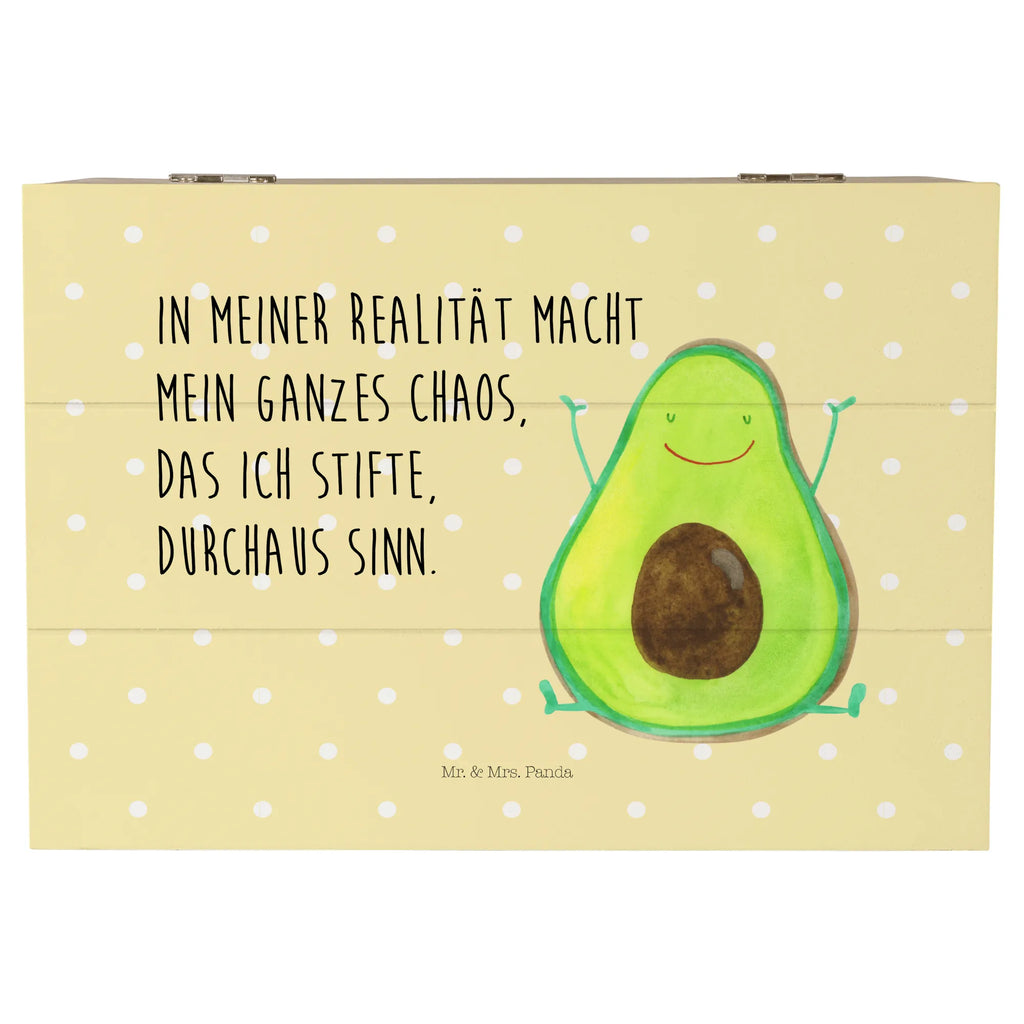 Holzkiste Avocado Glücklich Holzkiste, Kiste, Schatzkiste, Truhe, Schatulle, XXL, Erinnerungsbox, Erinnerungskiste, Dekokiste, Aufbewahrungsbox, Geschenkbox, Geschenkdose, Avocado, Veggie, Vegan, Gesund, Chaos