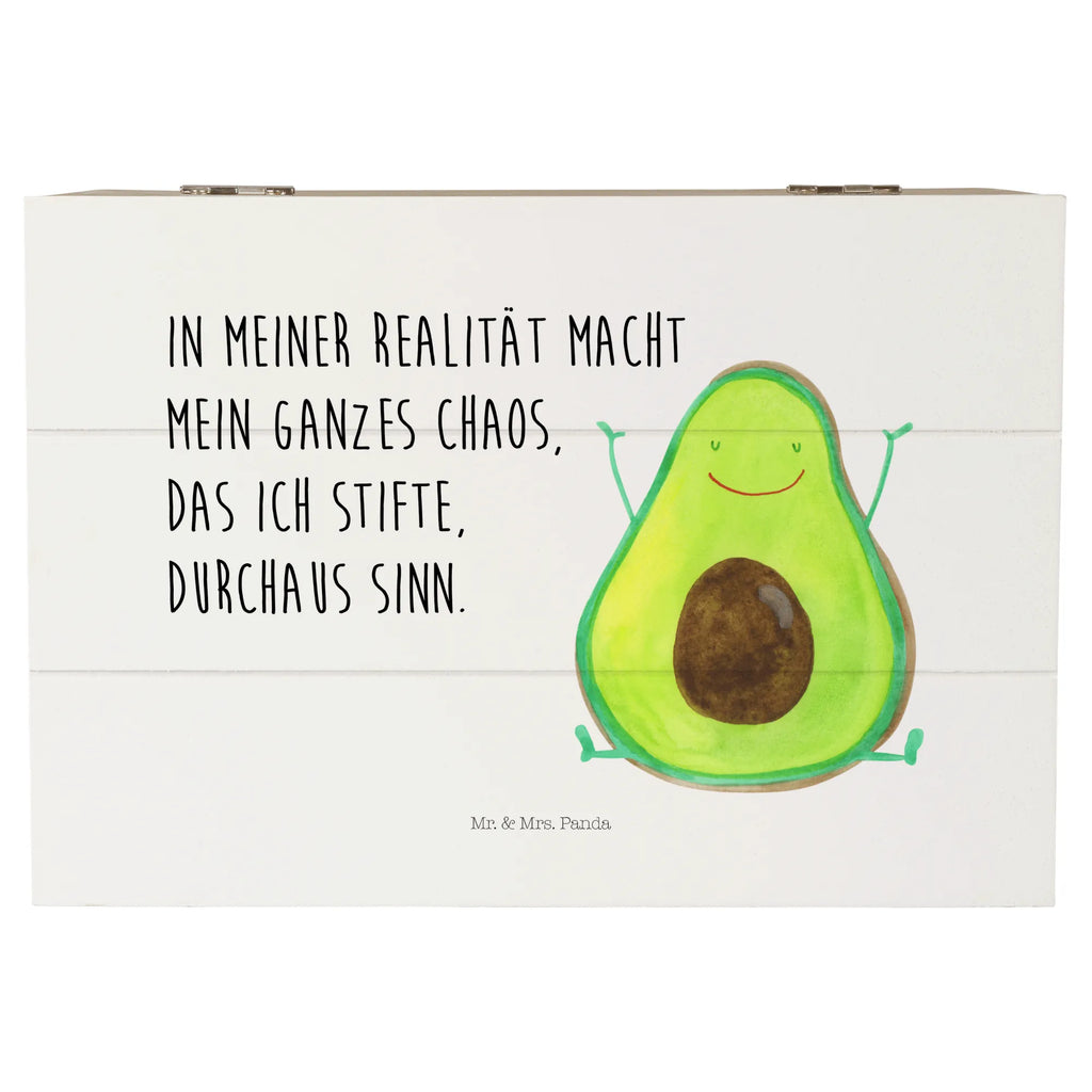 Holzkiste Avocado Glücklich Holzkiste, Kiste, Schatzkiste, Truhe, Schatulle, XXL, Erinnerungsbox, Erinnerungskiste, Dekokiste, Aufbewahrungsbox, Geschenkbox, Geschenkdose, Avocado, Veggie, Vegan, Gesund, Chaos