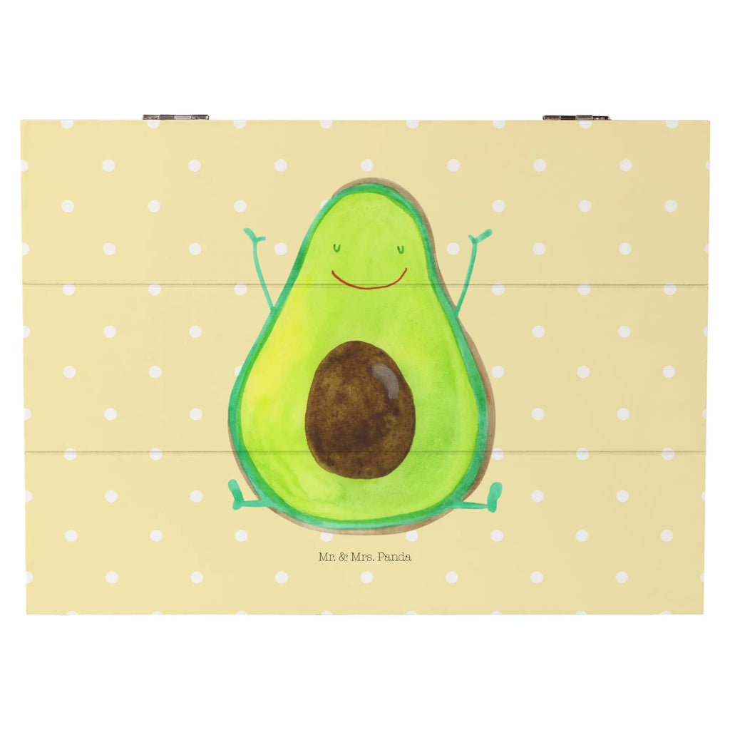 Holzkiste Avocado Glücklich Holzkiste, Kiste, Schatzkiste, Truhe, Schatulle, XXL, Erinnerungsbox, Erinnerungskiste, Dekokiste, Aufbewahrungsbox, Geschenkbox, Geschenkdose, Avocado, Veggie, Vegan, Gesund, Chaos