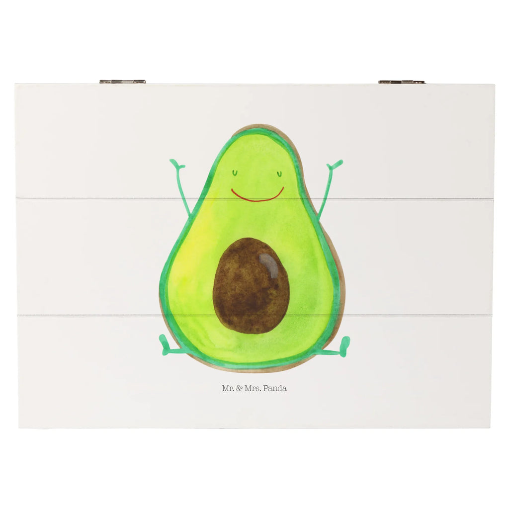 Holzkiste Avocado Glücklich Holzkiste, Kiste, Schatzkiste, Truhe, Schatulle, XXL, Erinnerungsbox, Erinnerungskiste, Dekokiste, Aufbewahrungsbox, Geschenkbox, Geschenkdose, Avocado, Veggie, Vegan, Gesund, Chaos