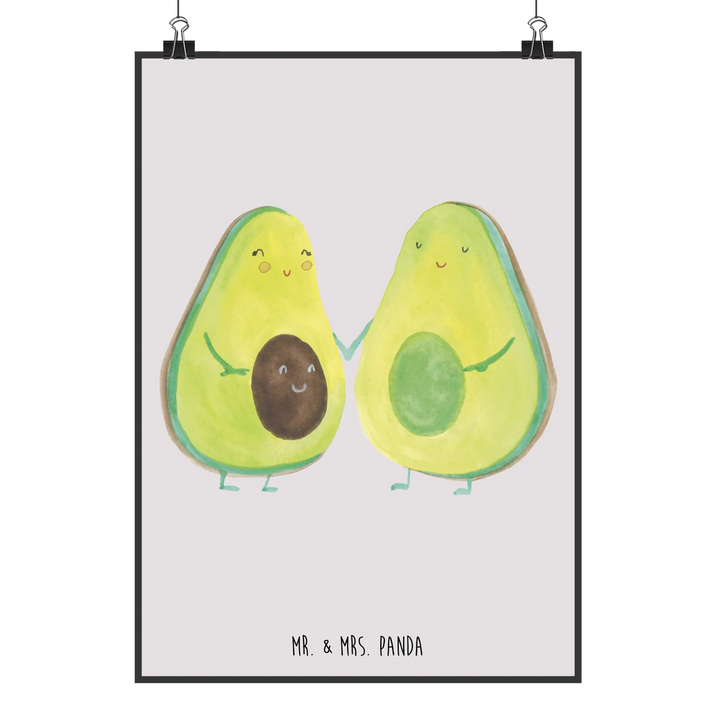 Poster Avocado Pärchen Poster, Wandposter, Bild, Wanddeko, Küchenposter, Kinderposter, Wanddeko Bild, Raumdekoration, Wanddekoration, Handgemaltes Poster, Mr. & Mrs. Panda Poster, Designposter, Kunstdruck, Posterdruck, Avocado, Veggie, Vegan, Gesund, Avocuddle, Liebe, Schwangerschaft, Familie, Babyshower, Babyparty, Hochzeit, Kinder, Avocados, Geburt