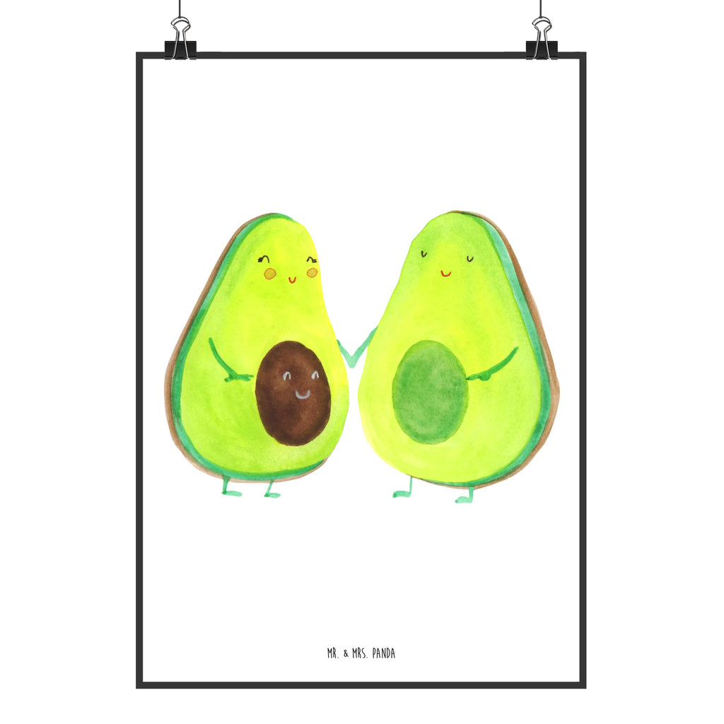 Poster Avocado Pärchen Poster, Wandposter, Bild, Wanddeko, Küchenposter, Kinderposter, Wanddeko Bild, Raumdekoration, Wanddekoration, Handgemaltes Poster, Mr. & Mrs. Panda Poster, Designposter, Kunstdruck, Posterdruck, Avocado, Veggie, Vegan, Gesund, Avocuddle, Liebe, Schwangerschaft, Familie, Babyshower, Babyparty, Hochzeit, Kinder, Avocados, Geburt