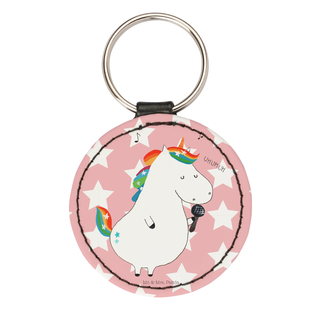 Rund Schlüsselanhänger Einhorn Sänger Schlüsselanhänger, Anhänger, Taschenanhänger, Glücksbringer, Schutzengel, Einhorn, Einhörner, Einhorn Deko, Unicorn, Glitzer, Konfetti, Party, Geburtstag, Feier, Fest, Disco, Sängerin, Sänger, Freundin