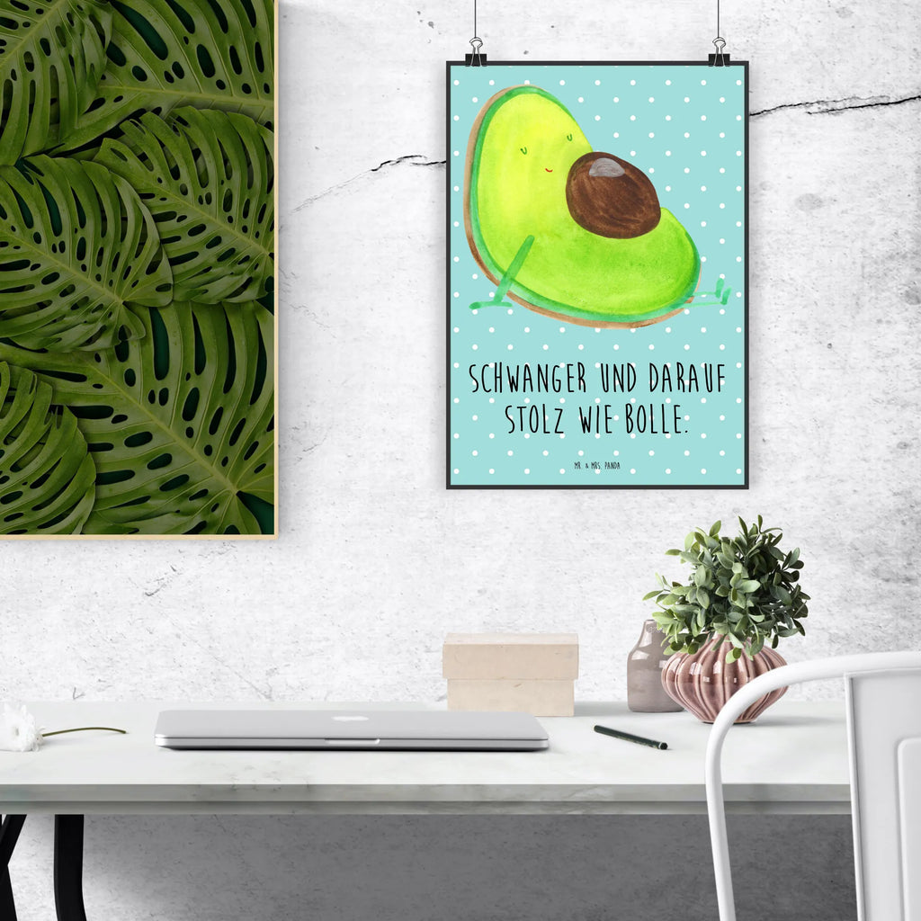 Poster Avocado Schwangerschaft Poster, Wandposter, Bild, Wanddeko, Küchenposter, Kinderposter, Wanddeko Bild, Raumdekoration, Wanddekoration, Handgemaltes Poster, Mr. & Mrs. Panda Poster, Designposter, Kunstdruck, Posterdruck, Avocado, Veggie, Vegan, Gesund, schwanger, Schwangerschaft, Babyparty, Babyshower