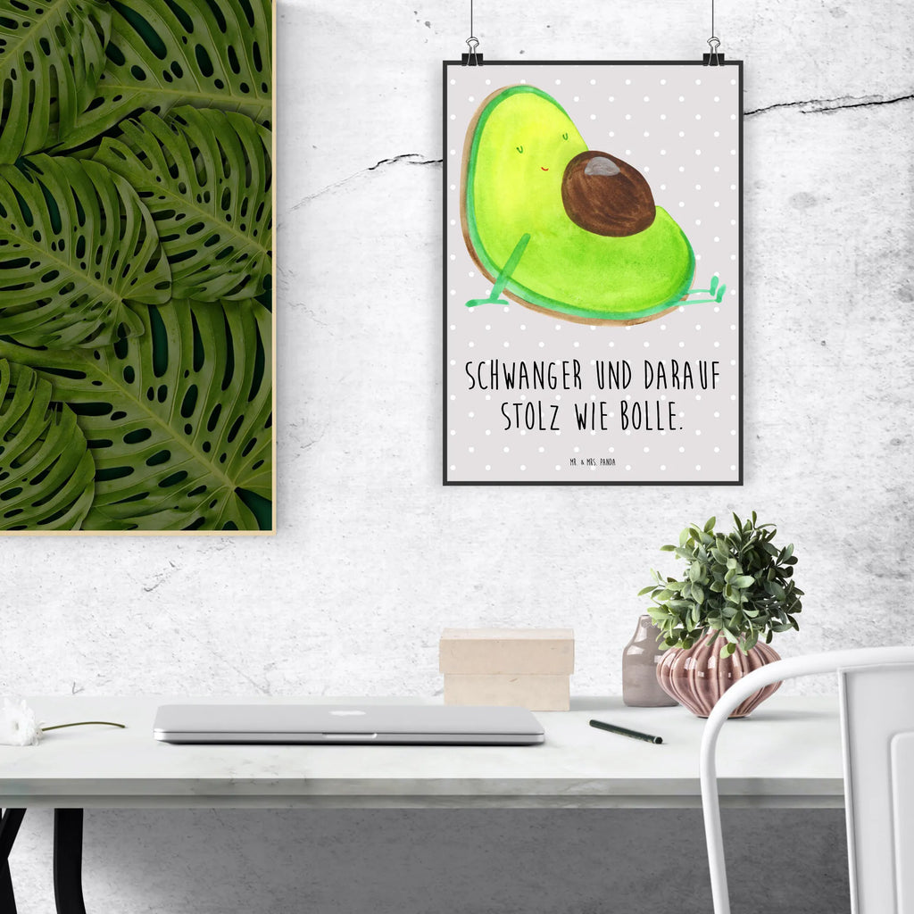 Poster Avocado Schwangerschaft Poster, Wandposter, Bild, Wanddeko, Küchenposter, Kinderposter, Wanddeko Bild, Raumdekoration, Wanddekoration, Handgemaltes Poster, Mr. & Mrs. Panda Poster, Designposter, Kunstdruck, Posterdruck, Avocado, Veggie, Vegan, Gesund, schwanger, Schwangerschaft, Babyparty, Babyshower