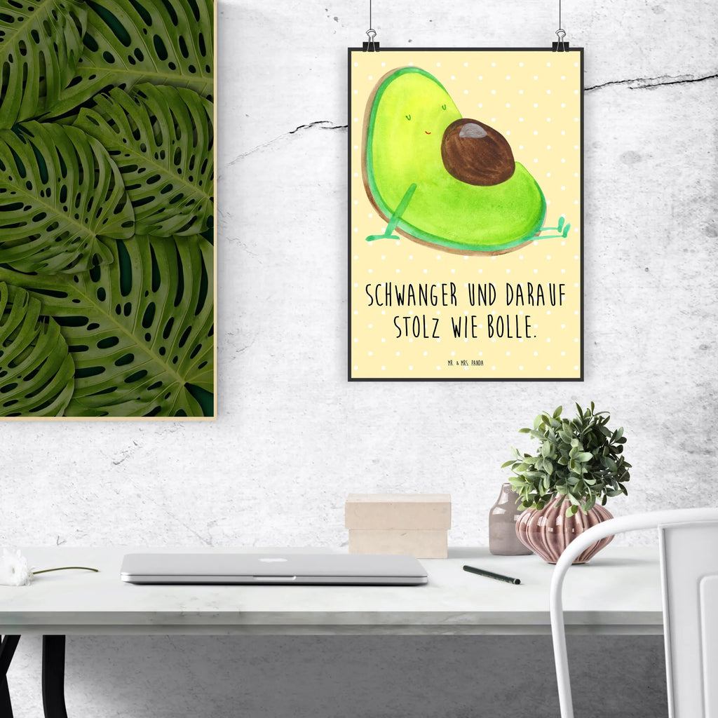 Poster Avocado Schwangerschaft Poster, Wandposter, Bild, Wanddeko, Küchenposter, Kinderposter, Wanddeko Bild, Raumdekoration, Wanddekoration, Handgemaltes Poster, Mr. & Mrs. Panda Poster, Designposter, Kunstdruck, Posterdruck, Avocado, Veggie, Vegan, Gesund, schwanger, Schwangerschaft, Babyparty, Babyshower