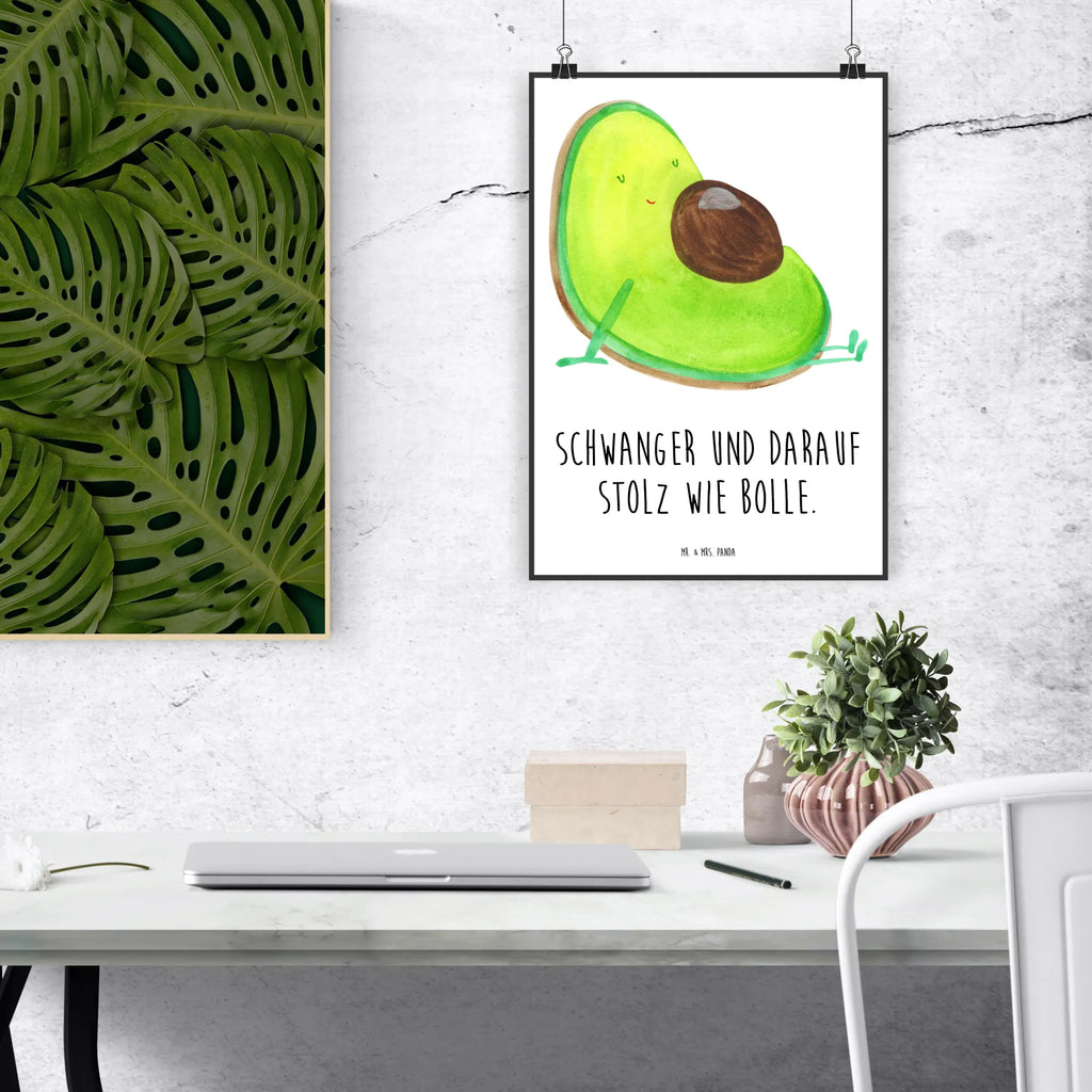 Poster Avocado Schwangerschaft Poster, Wandposter, Bild, Wanddeko, Küchenposter, Kinderposter, Wanddeko Bild, Raumdekoration, Wanddekoration, Handgemaltes Poster, Mr. & Mrs. Panda Poster, Designposter, Kunstdruck, Posterdruck, Avocado, Veggie, Vegan, Gesund, schwanger, Schwangerschaft, Babyparty, Babyshower