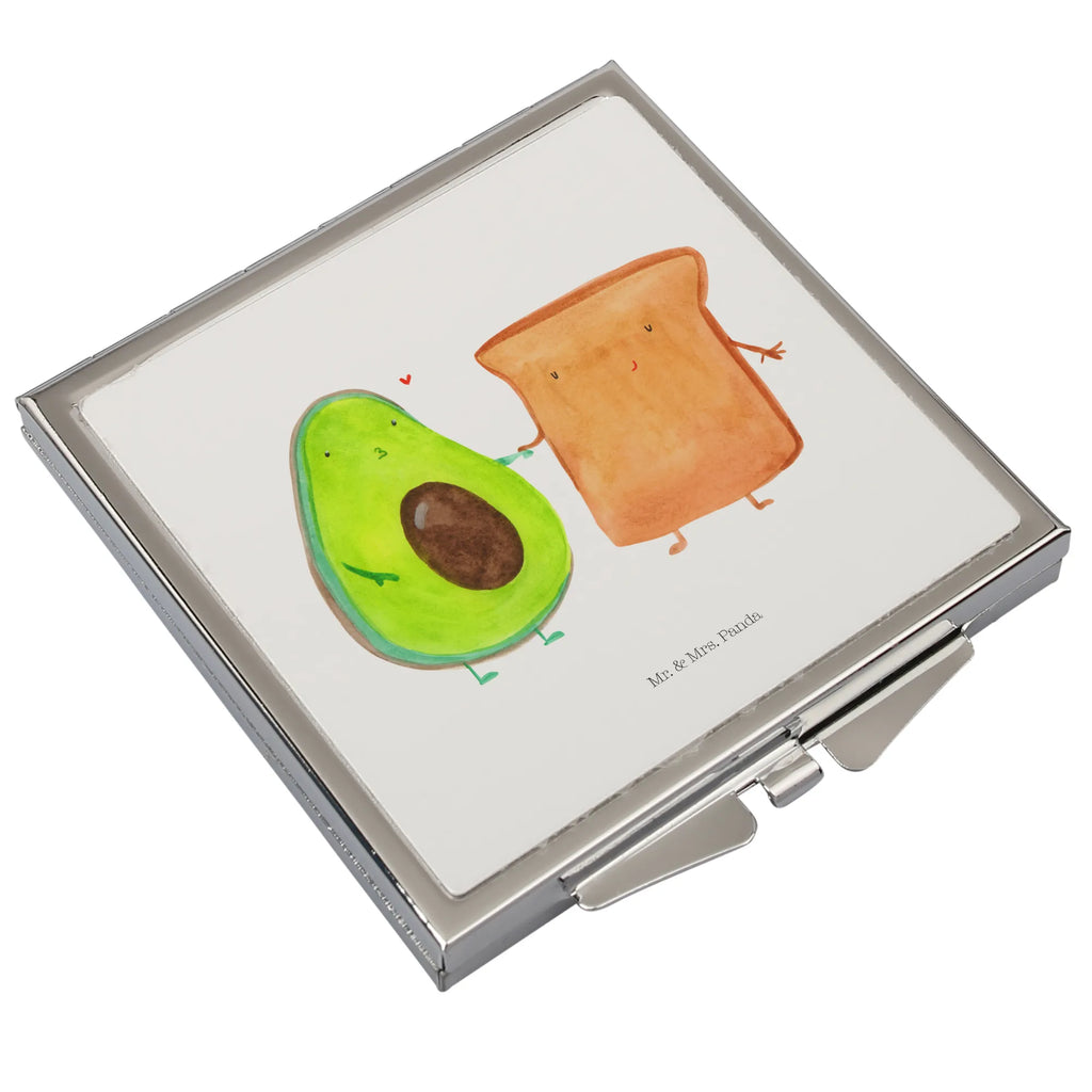 Handtaschenspiegel quadratisch Avocado Toast Spiegel, Handtasche, Quadrat, silber, schminken, Schminkspiegel, Avocado, Veggie, Vegan, Gesund, Toast, Toastbrot, Liebespaar, Pärchen, Freund, Freundin, Verlobt, Verlobungsparty, Hochzeit, Hochzeitsgeschenk, Jahrestag, Jahrestagsgeschenk