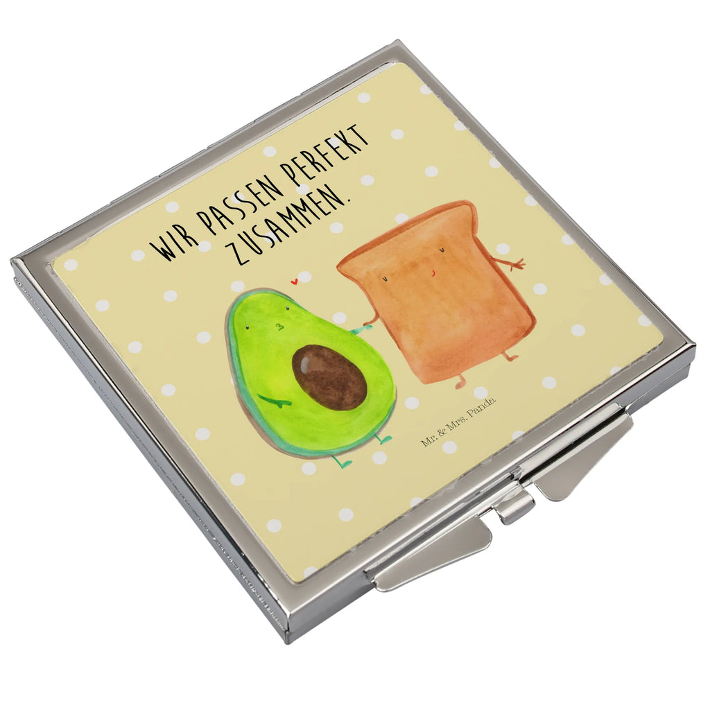 Handtaschenspiegel quadratisch Avocado Toast Spiegel, Handtasche, Quadrat, silber, schminken, Schminkspiegel, Avocado, Veggie, Vegan, Gesund, Toast, Toastbrot, Liebespaar, Pärchen, Freund, Freundin, Verlobt, Verlobungsparty, Hochzeit, Hochzeitsgeschenk, Jahrestag, Jahrestagsgeschenk