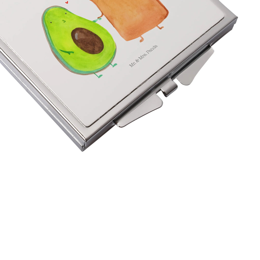 Handtaschenspiegel quadratisch Avocado Toast Spiegel, Handtasche, Quadrat, silber, schminken, Schminkspiegel, Avocado, Veggie, Vegan, Gesund, Toast, Toastbrot, Liebespaar, Pärchen, Freund, Freundin, Verlobt, Verlobungsparty, Hochzeit, Hochzeitsgeschenk, Jahrestag, Jahrestagsgeschenk