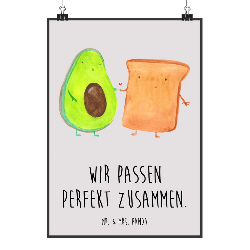 Poster Avocado Toast Poster, Wandposter, Bild, Wanddeko, Küchenposter, Kinderposter, Wanddeko Bild, Raumdekoration, Wanddekoration, Handgemaltes Poster, Mr. & Mrs. Panda Poster, Designposter, Kunstdruck, Posterdruck, Avocado, Veggie, Vegan, Gesund, Toast, Toastbrot, Liebespaar, Pärchen, Freund, Freundin, Verlobt, Verlobungsparty, Hochzeit, Hochzeitsgeschenk, Jahrestag, Jahrestagsgeschenk