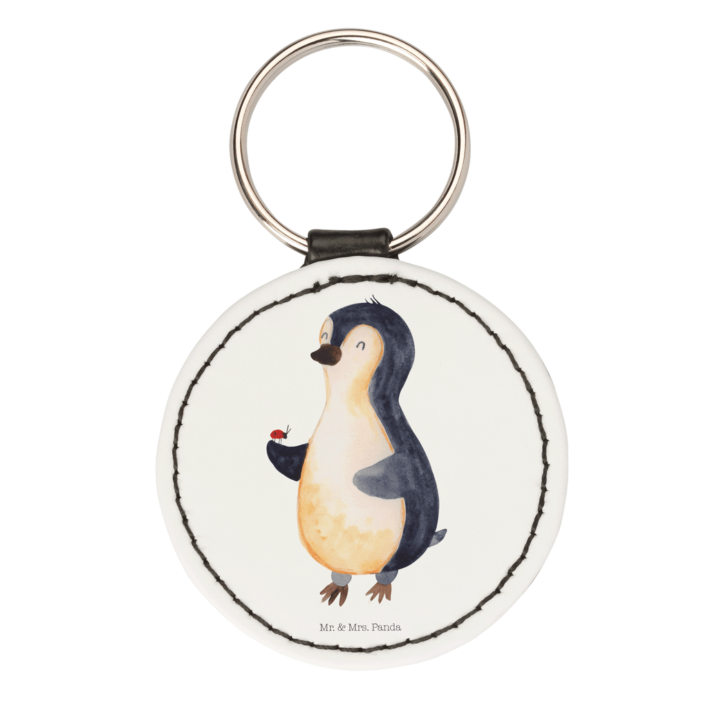 Rund Schlüsselanhänger Pinguin Marienkäfer Schlüsselanhänger, Anhänger, Taschenanhänger, Glücksbringer, Schutzengel, Pinguin, Pinguine, Marienkäfer, Liebe, Wunder, Glück, Freude, Lebensfreude