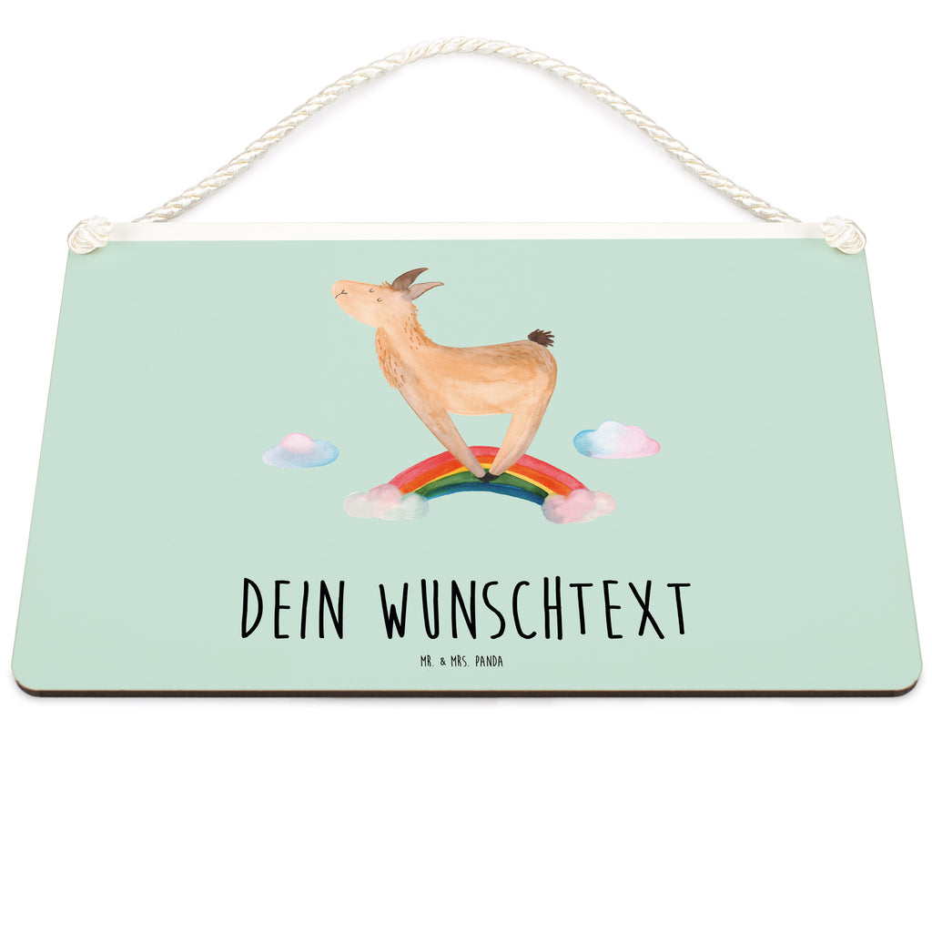 Personalisiertes Deko Schild Lama Regenbogen Dekoschild, Deko Schild, Schild, Tür Schild, Türschild, Holzschild, Wandschild, Wanddeko, Lama, Alpaka, Lamas, Regenbogen, Haters gonna hate, Haters, Selbstständig, Außenseiter, Schule, Abi, Hobby, Wolkenland, Freiheit