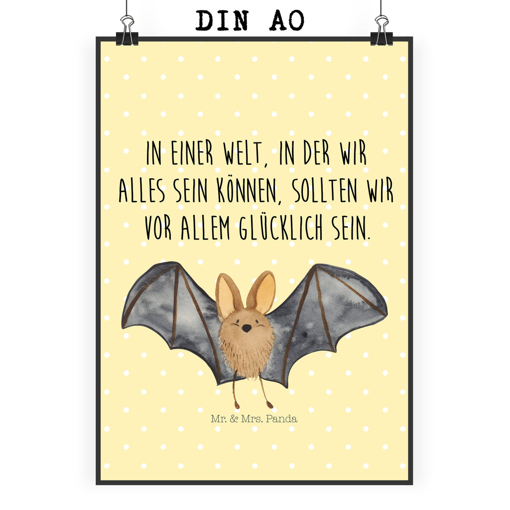 Poster Fledermaus Flügel Poster, Wandposter, Bild, Wanddeko, Küchenposter, Kinderposter, Wanddeko Bild, Raumdekoration, Wanddekoration, Handgemaltes Poster, Mr. & Mrs. Panda Poster, Designposter, Kunstdruck, Posterdruck, Tiermotive, Gute Laune, lustige Sprüche, Tiere