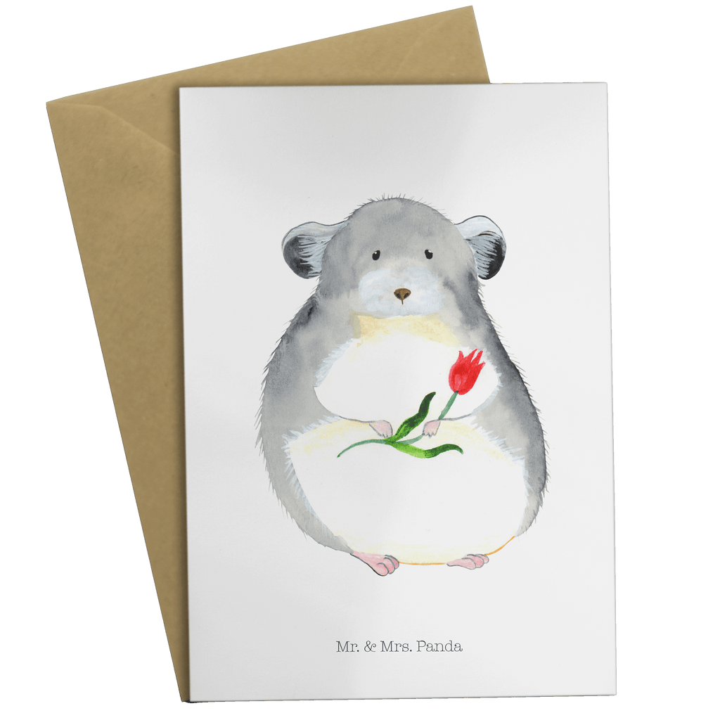 Grußkarte Chinchilla Blume Grußkarte, Klappkarte, Einladungskarte, Glückwunschkarte, Hochzeitskarte, Geburtstagskarte, Karte, Ansichtskarten, Tiermotive, Gute Laune, lustige Sprüche, Tiere, Chinchilla, Chinchillas, Liebeskummer, Kummer, Depressionen, traurig sein, Chaos, Glücklichsein, Büro, Büroalltag