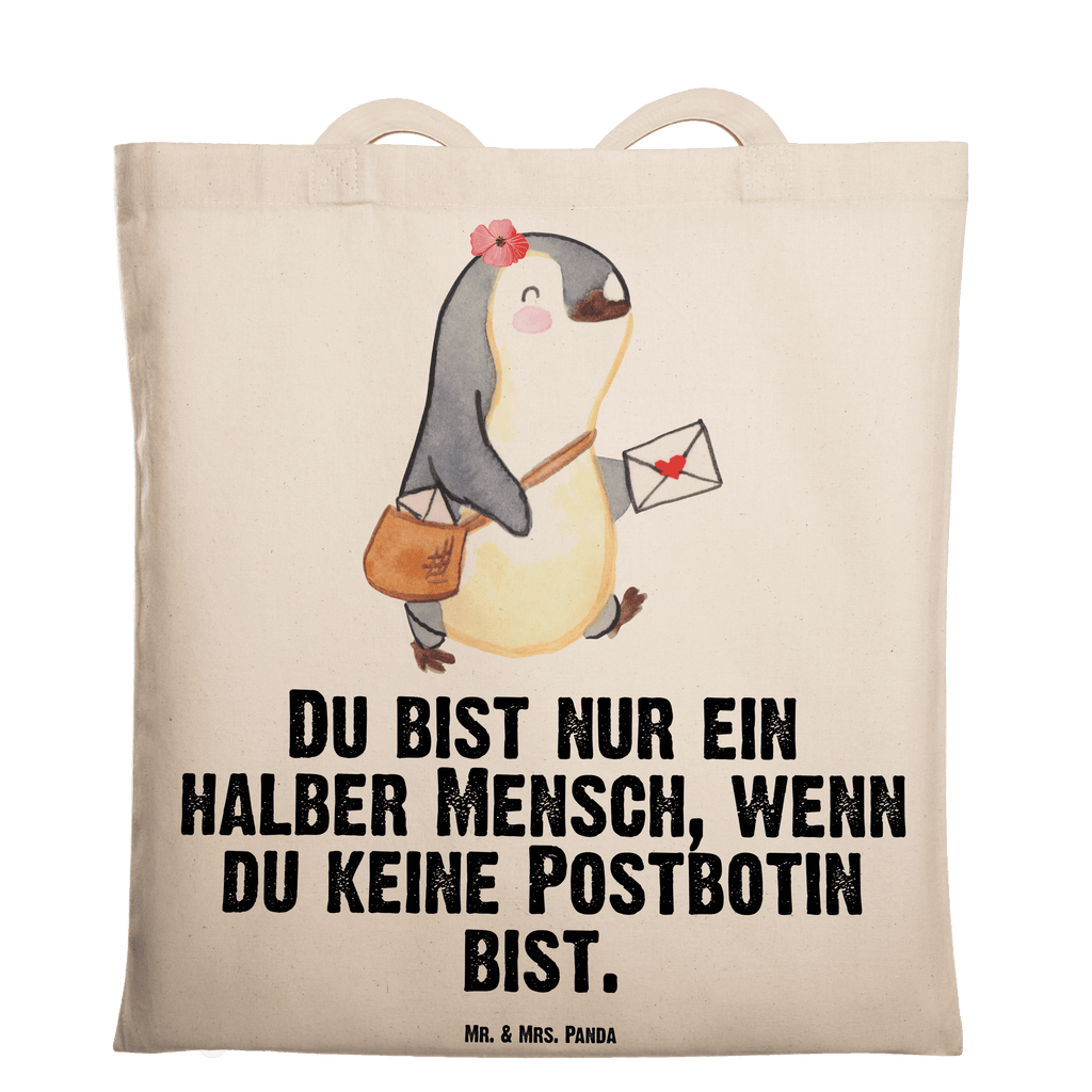 Tragetasche Postbotin mit Herz Beuteltasche, Beutel, Einkaufstasche, Jutebeutel, Stoffbeutel, Tasche, Shopper, Umhängetasche, Strandtasche, Schultertasche, Stofftasche, Tragetasche, Badetasche, Jutetasche, Einkaufstüte, Laptoptasche, Beruf, Ausbildung, Jubiläum, Abschied, Rente, Kollege, Kollegin, Geschenk, Schenken, Arbeitskollege, Mitarbeiter, Firma, Danke, Dankeschön, Postbotin, Briefzustellerin, Briefträgerin, Postlerin