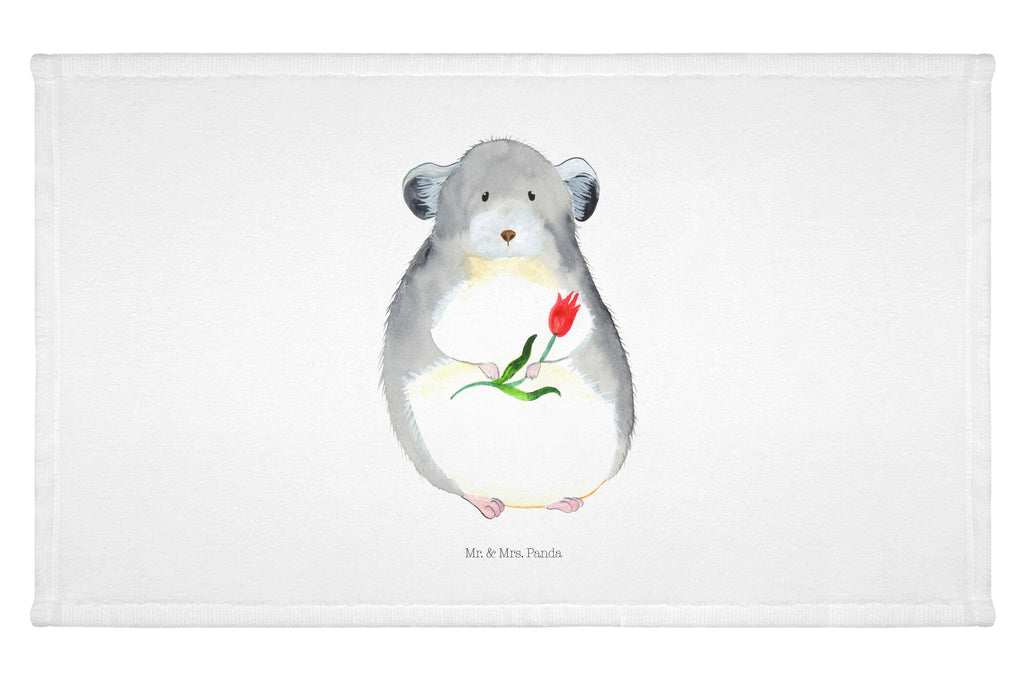 Handtuch Chinchilla Blume Gästetuch, Reisehandtuch, Sport Handtuch, Frottier, Kinder Handtuch, Tiermotive, Gute Laune, lustige Sprüche, Tiere, Chinchilla, Chinchillas, Liebeskummer, Kummer, Depressionen, traurig sein, Chaos, Glücklichsein, Büro, Büroalltag