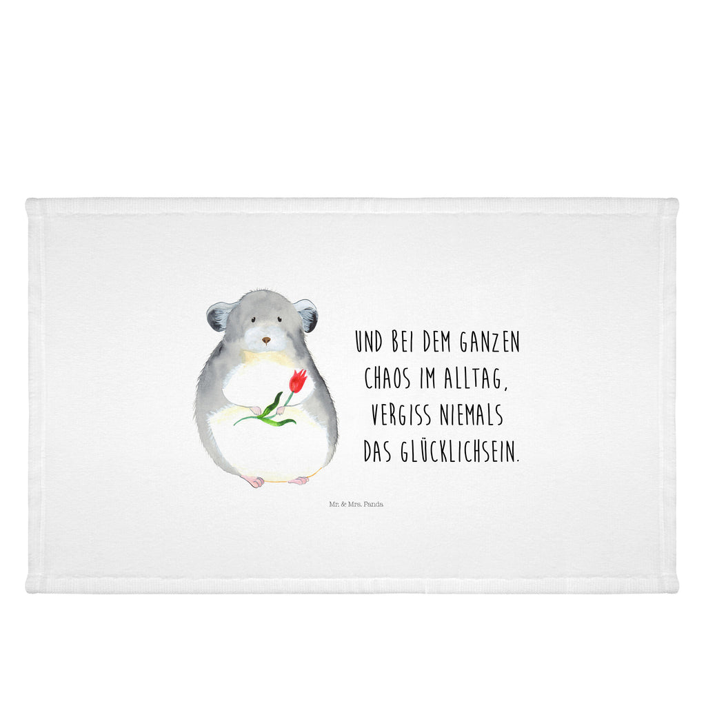 Handtuch Chinchilla Blume Gästetuch, Reisehandtuch, Sport Handtuch, Frottier, Kinder Handtuch, Tiermotive, Gute Laune, lustige Sprüche, Tiere, Chinchilla, Chinchillas, Liebeskummer, Kummer, Depressionen, traurig sein, Chaos, Glücklichsein, Büro, Büroalltag