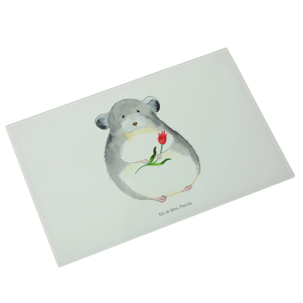 Glasschneidebrett Chinchilla Blume Glasschneidebrett, Schneidebrett, Tiermotive, Gute Laune, lustige Sprüche, Tiere, Chinchilla, Chinchillas, Liebeskummer, Kummer, Depressionen, traurig sein, Chaos, Glücklichsein, Büro, Büroalltag