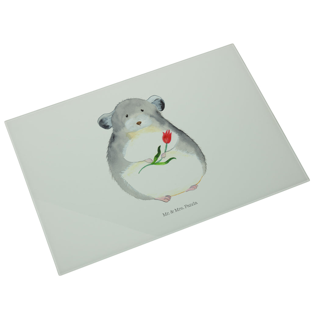 Glasschneidebrett Chinchilla Blume Glasschneidebrett, Schneidebrett, Tiermotive, Gute Laune, lustige Sprüche, Tiere, Chinchilla, Chinchillas, Liebeskummer, Kummer, Depressionen, traurig sein, Chaos, Glücklichsein, Büro, Büroalltag