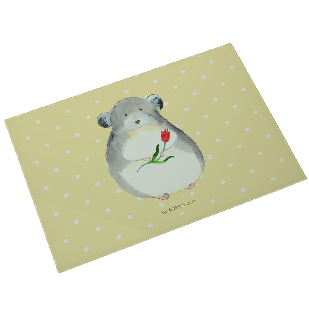 Glasschneidebrett Chinchilla Blume Glasschneidebrett, Schneidebrett, Frühstücksbrett, Küche, Tiermotive, Gute Laune, lustige Sprüche, Tiere, Chinchilla, Chinchillas, Liebeskummer, Kummer, Depressionen, traurig sein, Chaos, Glücklichsein, Büro, Büroalltag