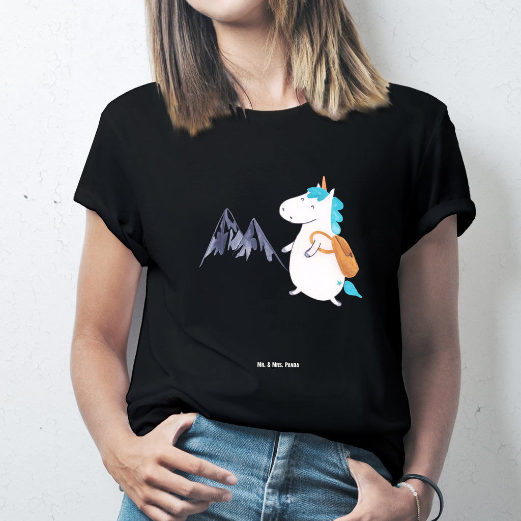 T-Shirt Standard Einhorn Bergsteiger T-Shirt, Shirt, Tshirt, Lustiges T-Shirt, T-Shirt mit Spruch, Party, Junggesellenabschied, Jubiläum, Geburstag, Herrn, Damen, Männer, Frauen, Schlafshirt, Nachthemd, Sprüche, Einhorn, Einhörner, Einhorn Deko, Pegasus, Unicorn, Bergsteiger, Abenteuer, Berge, Abenteurer, Weltenbummler, Weltreise, Reisen, Urlaub, Entdecker