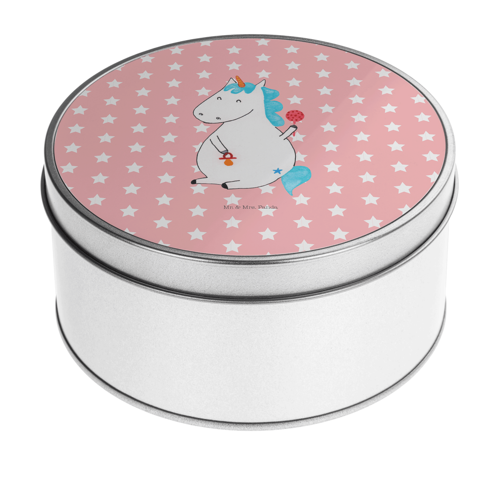 Blechdose rund Einhorn Baby Metalldose, Keksdose, Dose, Vorratsdose, Geschenkbox, Lunchbox, Aufbewahrungsbox, Vorratsdosen, Metallkiste, Metallbox, Metallboxen, Aufbewahrungskiste, Geschenkkiste, Blechdosen mit Deckel, Metallkiste mit Deckel, Vorratsdosen mit Deckel, Metall Dose, Einhorn, Einhörner, Einhorn Deko, Pegasus, Unicorn, Mutter, Geburt, Geburtstag, erstes Kind, Baby, Babyglück, Nachwuchs, Eltern, Party, Kind, Schnuller