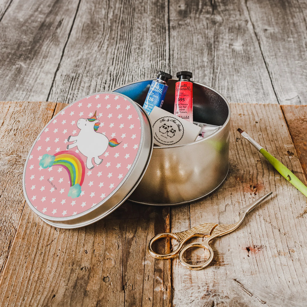 Blechdose rund Einhorn Regenbogen Metalldose, Keksdose, Dose, Vorratsdose, Geschenkbox, Lunchbox, Aufbewahrungsbox, Vorratsdosen, Metallkiste, Metallbox, Metallboxen, Aufbewahrungskiste, Geschenkkiste, Blechdosen mit Deckel, Metallkiste mit Deckel, Vorratsdosen mit Deckel, Metall Dose, Einhorn, Einhörner, Einhorn Deko, Pegasus, Unicorn, Regenbogen, Glitzer, Einhornpower, Erwachsenwerden, Einhornautobahn