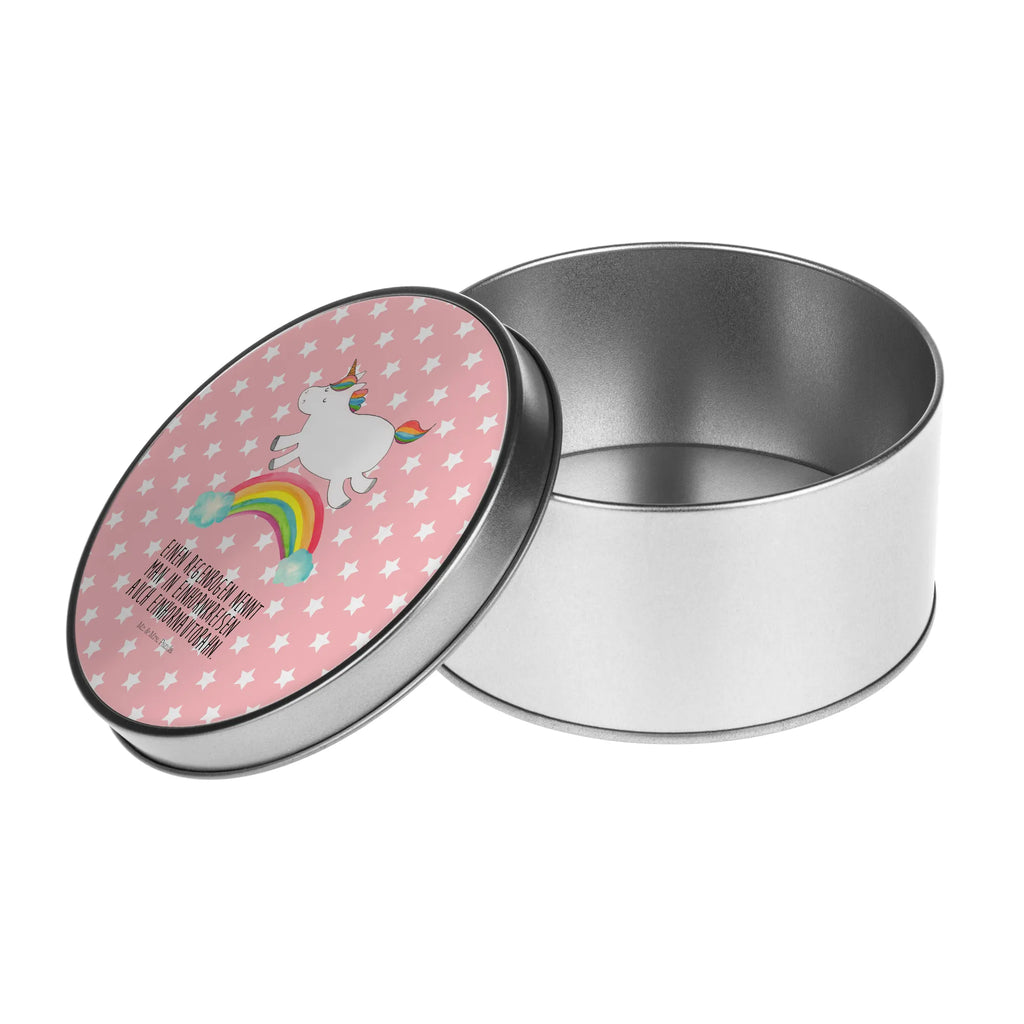 Blechdose rund Einhorn Regenbogen Metalldose, Keksdose, Dose, Vorratsdose, Geschenkbox, Lunchbox, Aufbewahrungsbox, Vorratsdosen, Metallkiste, Metallbox, Metallboxen, Aufbewahrungskiste, Geschenkkiste, Blechdosen mit Deckel, Metallkiste mit Deckel, Vorratsdosen mit Deckel, Metall Dose, Einhorn, Einhörner, Einhorn Deko, Pegasus, Unicorn, Regenbogen, Glitzer, Einhornpower, Erwachsenwerden, Einhornautobahn