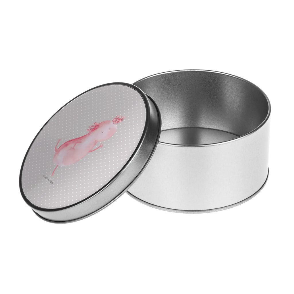 Blechdose rund Axolotl Tanzen Metalldose, Keksdose, Dose, Vorratsdose, Geschenkbox, Lunchbox, Aufbewahrungsbox, Vorratsdosen, Metallkiste, Metallbox, Metallboxen, Aufbewahrungskiste, Geschenkkiste, Blechdosen mit Deckel, Metallkiste mit Deckel, Vorratsdosen mit Deckel, Metall Dose, Axolotl, Molch, Axolot, Schwanzlurch, Lurch, Lurche, Dachschaden, Sterne, verrückt, Freundin, beste Freundin