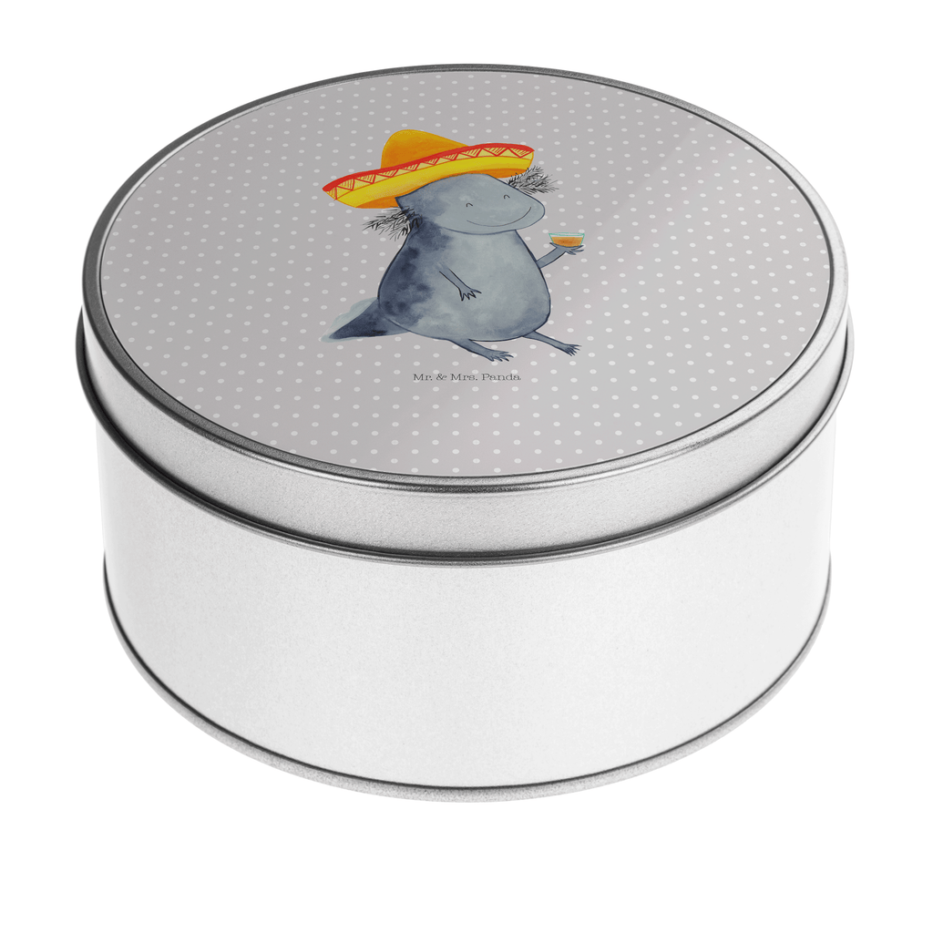 Blechdose rund Axolotl Tequila Metalldose, Keksdose, Dose, Vorratsdose, Geschenkbox, Lunchbox, Aufbewahrungsbox, Vorratsdosen, Metallkiste, Metallbox, Metallboxen, Aufbewahrungskiste, Geschenkkiste, Blechdosen mit Deckel, Metallkiste mit Deckel, Vorratsdosen mit Deckel, Metall Dose, Axolotl, Molch, Mexico, Mexiko, Sombrero, Zitrone, Tequila, Motivation, Spruch, Schwanzlurch, Lurch, Lurche, Axolot, Feuerdrache, Feuersalamander