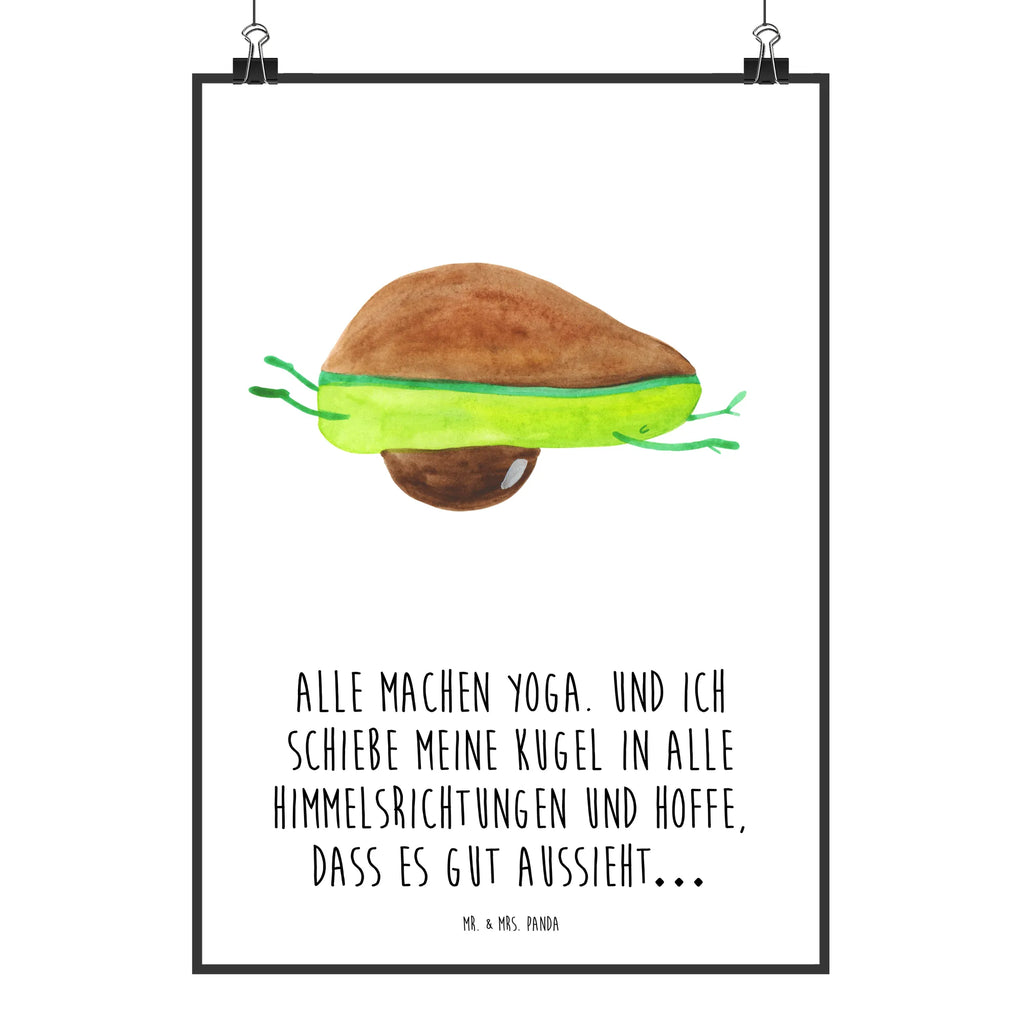 Poster Avocado Yoga Poster, Wandposter, Bild, Wanddeko, Küchenposter, Kinderposter, Wanddeko Bild, Raumdekoration, Wanddekoration, Handgemaltes Poster, Mr. & Mrs. Panda Poster, Designposter, Kunstdruck, Posterdruck, Avocado, Veggie, Vegan, Gesund, Avocado Yoga Vegan