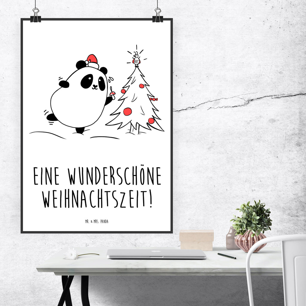 Poster Panda Weihnachtszeit Poster, Wandposter, Bild, Wanddeko, Küchenposter, Kinderposter, Wanddeko Bild, Raumdekoration, Wanddekoration, Handgemaltes Poster, Mr. & Mrs. Panda Poster, Designposter, Kunstdruck, Posterdruck