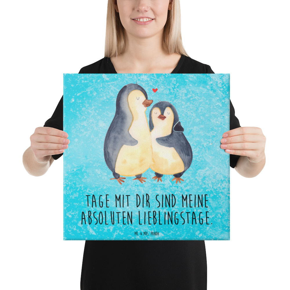 Leinwand Bild Pinguin umarmend Leinwand, Bild, Kunstdruck, Wanddeko, Dekoration, Pinguin, Liebe, Liebespaar, Liebesbeweis, Liebesgeschenk, Verlobung, Jahrestag, Hochzeitstag, Hochzeit, Hochzeitsgeschenk