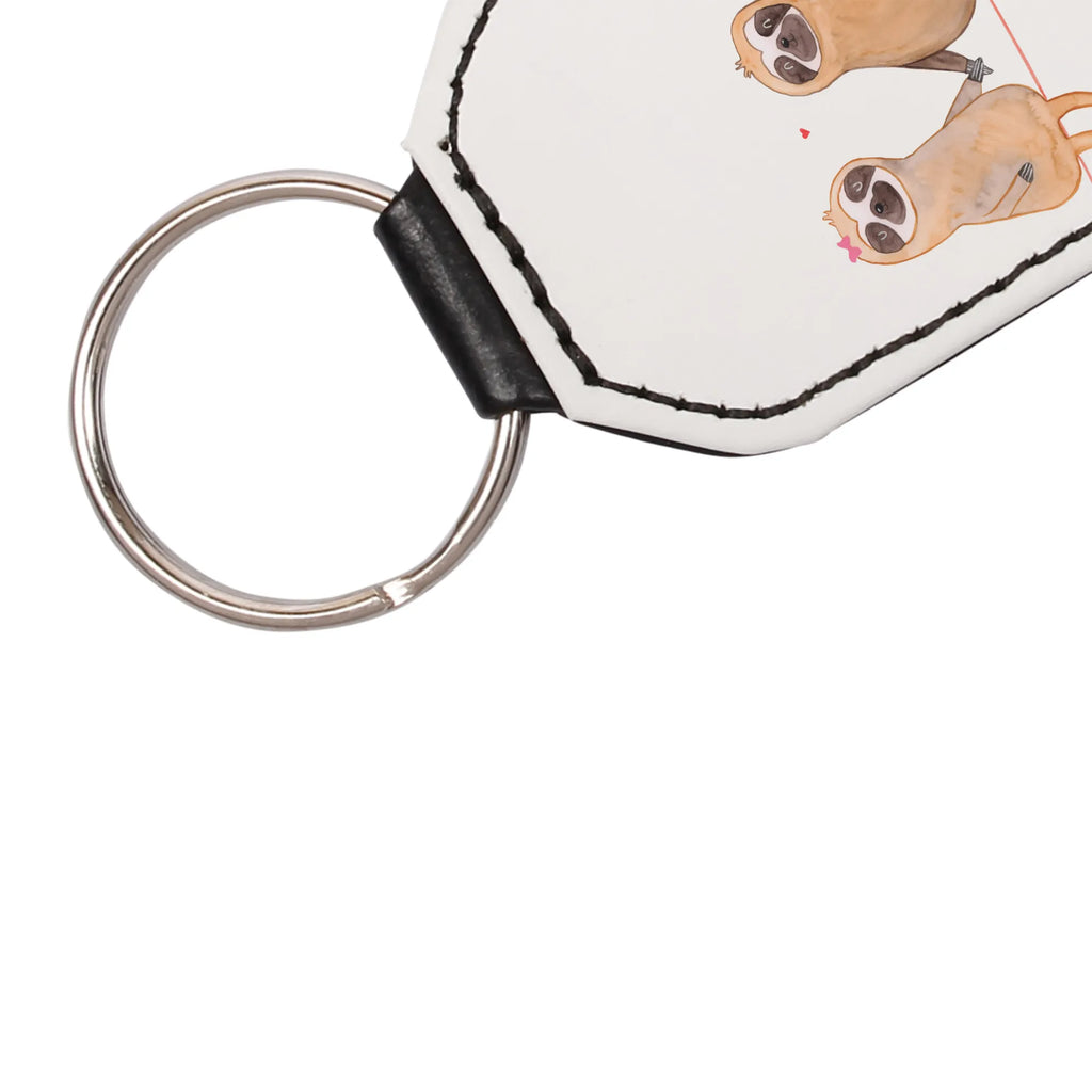 Rectangular key ring sloth pair Schlüsselanhänger, Anhänger, Taschenanhänger, Glücksbringer, Schutzengel, Faultier, Faultier Geschenk, Faultier Deko, Faultiere, faul, Lieblingstier, Liebe, Liebespaar, Faultierliebe, Faultierpärchen, verliebt, verlobt, gemeinsam, relaxen, Pärchen, Beziehung, Langsamkeit