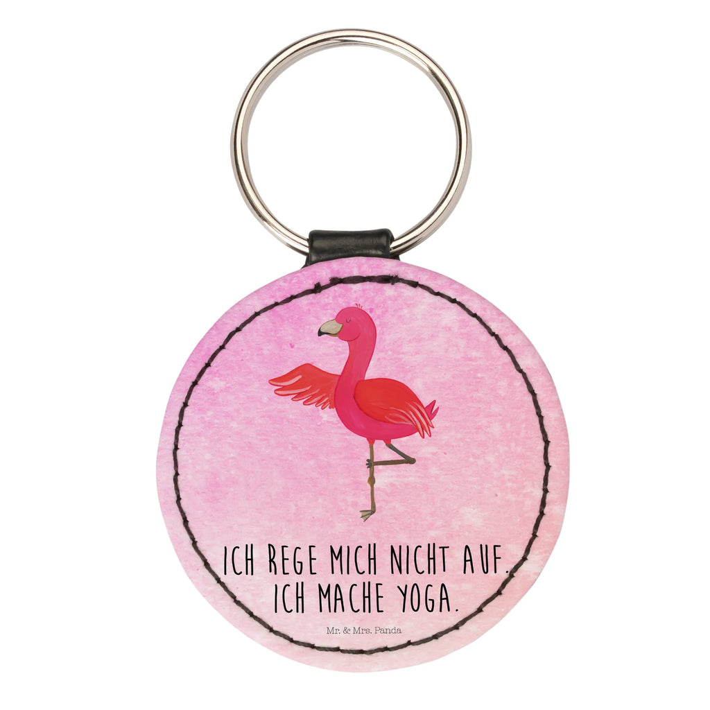 Rund Schlüsselanhänger Flamingo Yoga Schlüsselanhänger, Anhänger, Taschenanhänger, Glücksbringer, Schutzengel, Flamingo, Vogel, Yoga, Namaste, Achtsamkeit, Yoga-Übung, Entspannung, Ärger, Aufregen, Tiefenentspannung