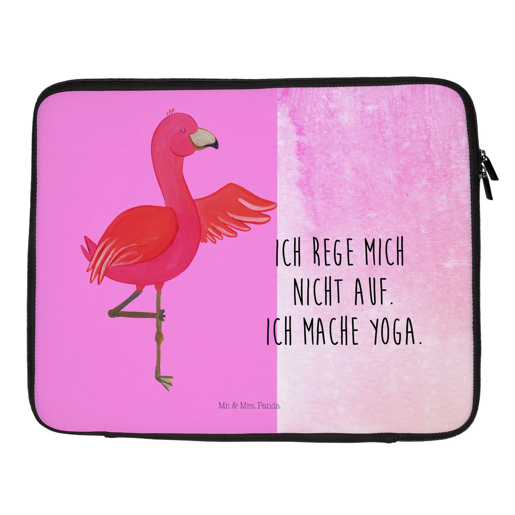 Notebook Tasche Flamingo Yoga Notebook Tasche, Laptop, Computertasche, Tasche, Notebook-Tasche, Notebook-Reisehülle, Notebook Schutz, Flamingo, Vogel, Yoga, Namaste, Achtsamkeit, Yoga-Übung, Entspannung, Ärger, Aufregen, Tiefenentspannung