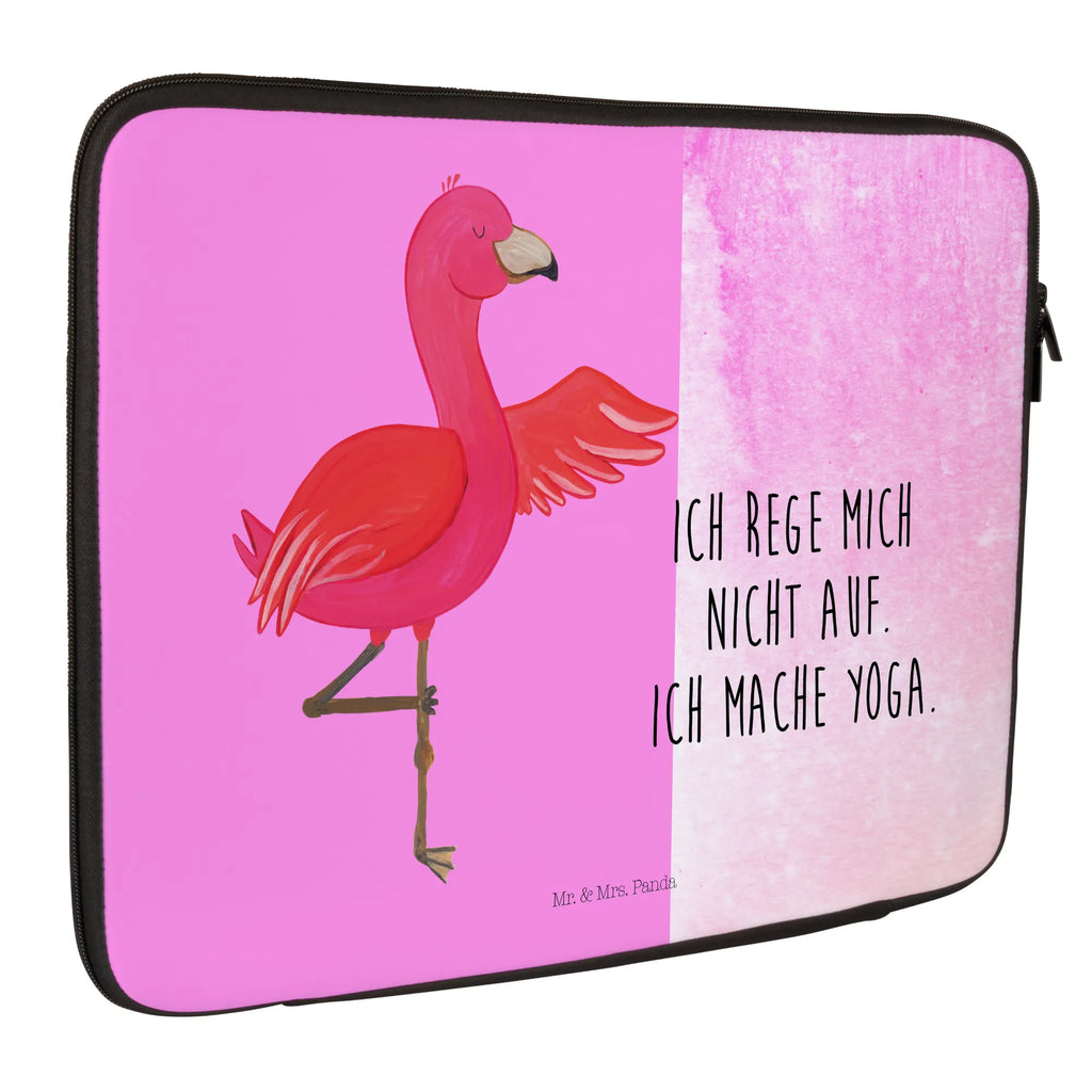 Notebook Tasche Flamingo Yoga Notebook Tasche, Laptop, Computertasche, Tasche, Notebook-Tasche, Notebook-Reisehülle, Notebook Schutz, Flamingo, Vogel, Yoga, Namaste, Achtsamkeit, Yoga-Übung, Entspannung, Ärger, Aufregen, Tiefenentspannung