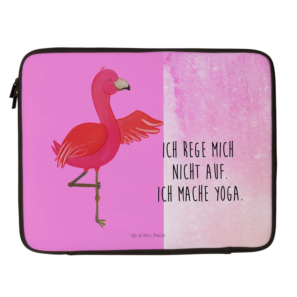 Notebook Tasche Flamingo Yoga Notebook Tasche, Laptop, Computertasche, Tasche, Notebook-Tasche, Notebook-Reisehülle, Notebook Schutz, Flamingo, Vogel, Yoga, Namaste, Achtsamkeit, Yoga-Übung, Entspannung, Ärger, Aufregen, Tiefenentspannung