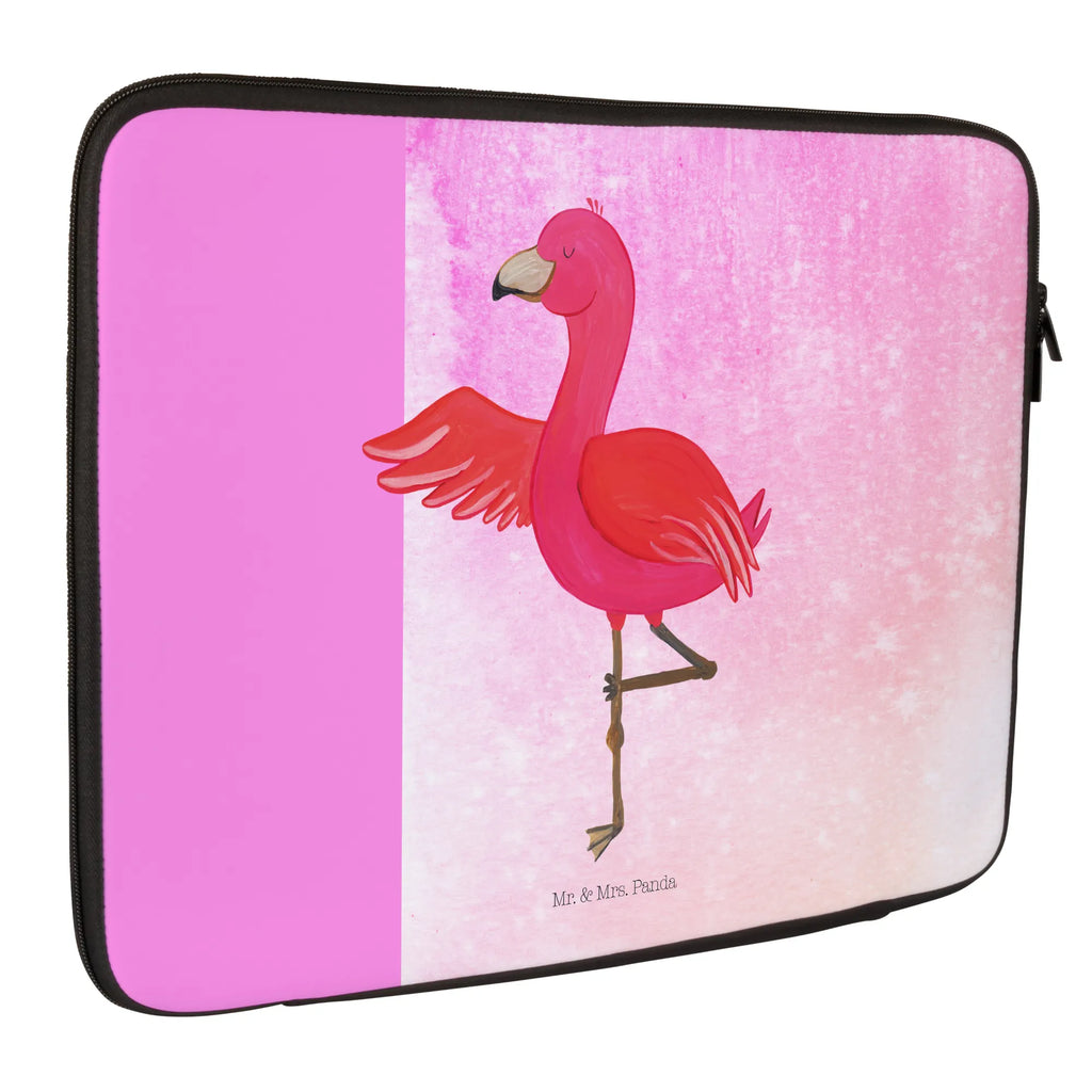 Notebook Tasche Flamingo Yoga Notebook Tasche, Laptop, Computertasche, Tasche, Notebook-Tasche, Notebook-Reisehülle, Notebook Schutz, Flamingo, Vogel, Yoga, Namaste, Achtsamkeit, Yoga-Übung, Entspannung, Ärger, Aufregen, Tiefenentspannung