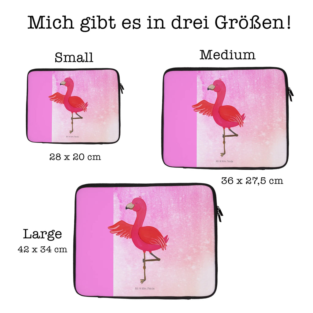 Notebook Tasche Flamingo Yoga Notebook Tasche, Laptop, Computertasche, Tasche, Notebook-Tasche, Notebook-Reisehülle, Notebook Schutz, Flamingo, Vogel, Yoga, Namaste, Achtsamkeit, Yoga-Übung, Entspannung, Ärger, Aufregen, Tiefenentspannung