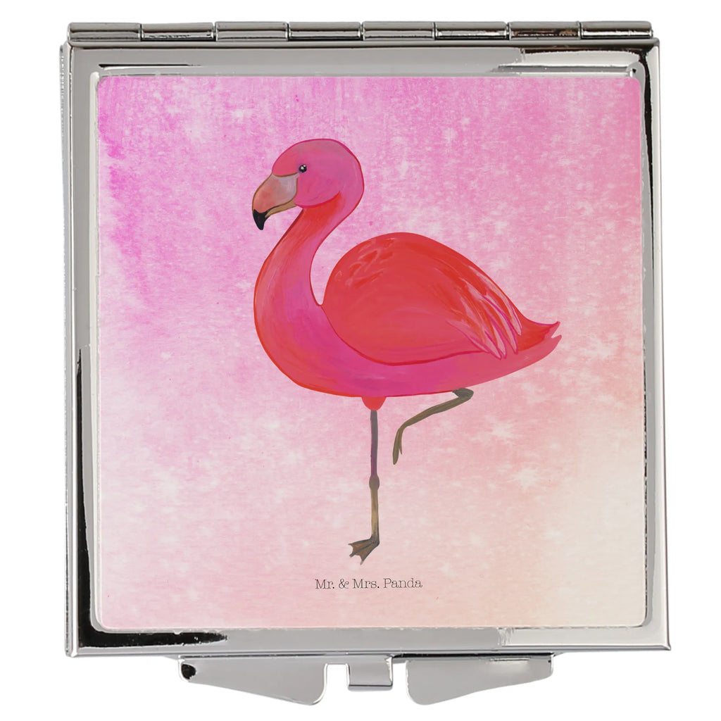 Handtaschenspiegel quadratisch Flamingo Classic Spiegel, Handtasche, Quadrat, silber, schminken, Schminkspiegel, Flamingo, Einzigartig, Selbstliebe, Stolz, ich, für mich, Spruch, Freundin, Freundinnen, Außenseiter, Sohn, Tochter, Geschwister