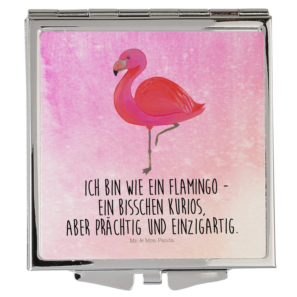 Handtaschenspiegel quadratisch Flamingo Classic Spiegel, Handtasche, Quadrat, silber, schminken, Schminkspiegel, Flamingo, Einzigartig, Selbstliebe, Stolz, ich, für mich, Spruch, Freundin, Freundinnen, Außenseiter, Sohn, Tochter, Geschwister