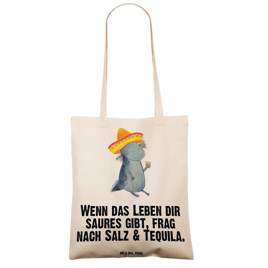 Tragetasche Axolotl Tequila Beuteltasche, Beutel, Einkaufstasche, Jutebeutel, Stoffbeutel, Tasche, Shopper, Umhängetasche, Strandtasche, Schultertasche, Stofftasche, Tragetasche, Badetasche, Jutetasche, Einkaufstüte, Laptoptasche, Axolotl, Molch, Mexico, Mexiko, Sombrero, Zitrone, Tequila, Motivation, Spruch, Schwanzlurch, Lurch, Lurche, Axolot, Feuerdrache, Feuersalamander