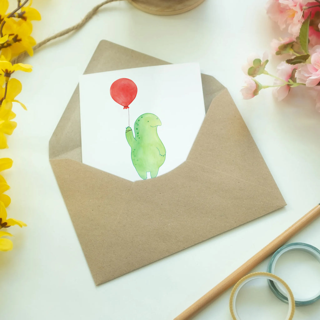 Greetings card tortoise balloon Grußkarte, Klappkarte, Einladungskarte, Glückwunschkarte, Hochzeitskarte, Geburtstagskarte, Karte, Ansichtskarten, Schildkröte, Schildkröten, Mutausbruch, Motivation, Motivationsspruch