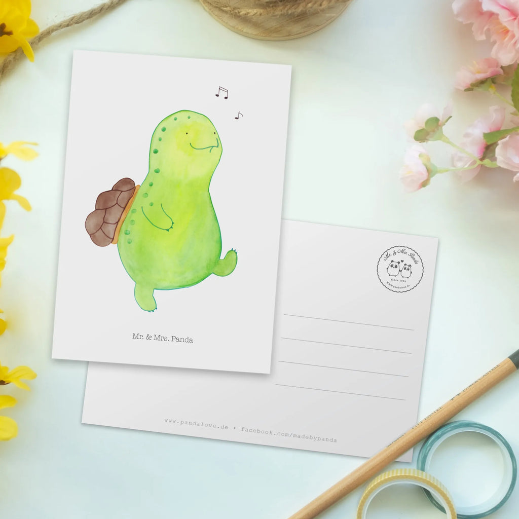 Postkarte Schildkröte pfeift Postkarte, Karte, Geschenkkarte, Grußkarte, Einladung, Ansichtskarte, Geburtstagskarte, Einladungskarte, Dankeskarte, Ansichtskarten, Einladung Geburtstag, Einladungskarten Geburtstag, Schildkröte, Schildi, Schildkröten, fröhlich, Glück, Motivation, Lebensfreude, Depression, Trennung, Neuanfang