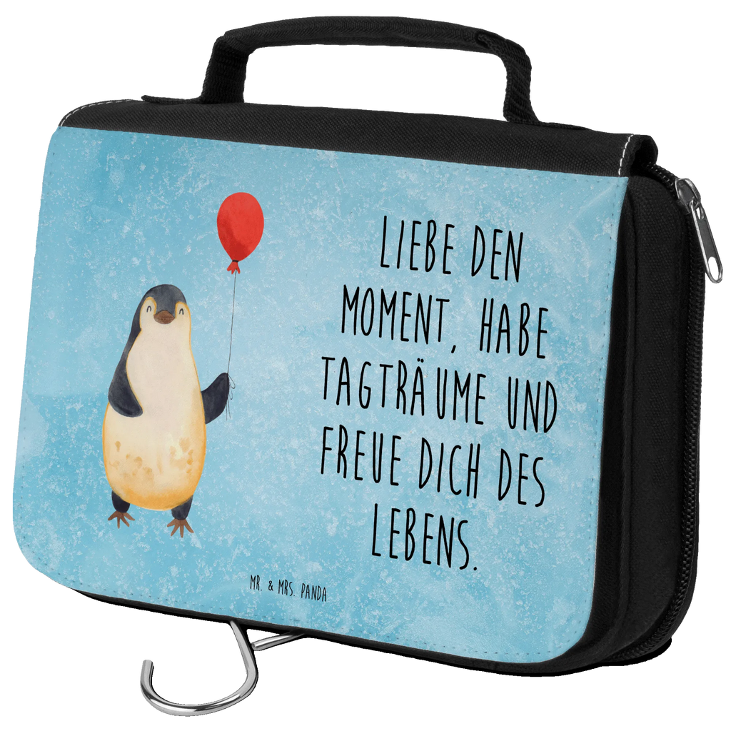 Kulturbeutel Pinguin Luftballon Kulturbeutel, Zum Aufhängen, Waschtasche, Kosmetiktasche, Damen, Herren, Aufbewahrungstasche, Schminktasche, Kosmetikbeutel, Organizer, Kulturtasche, Schminkutensil, Pinguin, Pinguine, Luftballon, Tagträume, Lebenslust, Geschenk Freundin, Geschenkidee, beste Freundin, Motivation, Neustart, neues Leben, Liebe, Glück