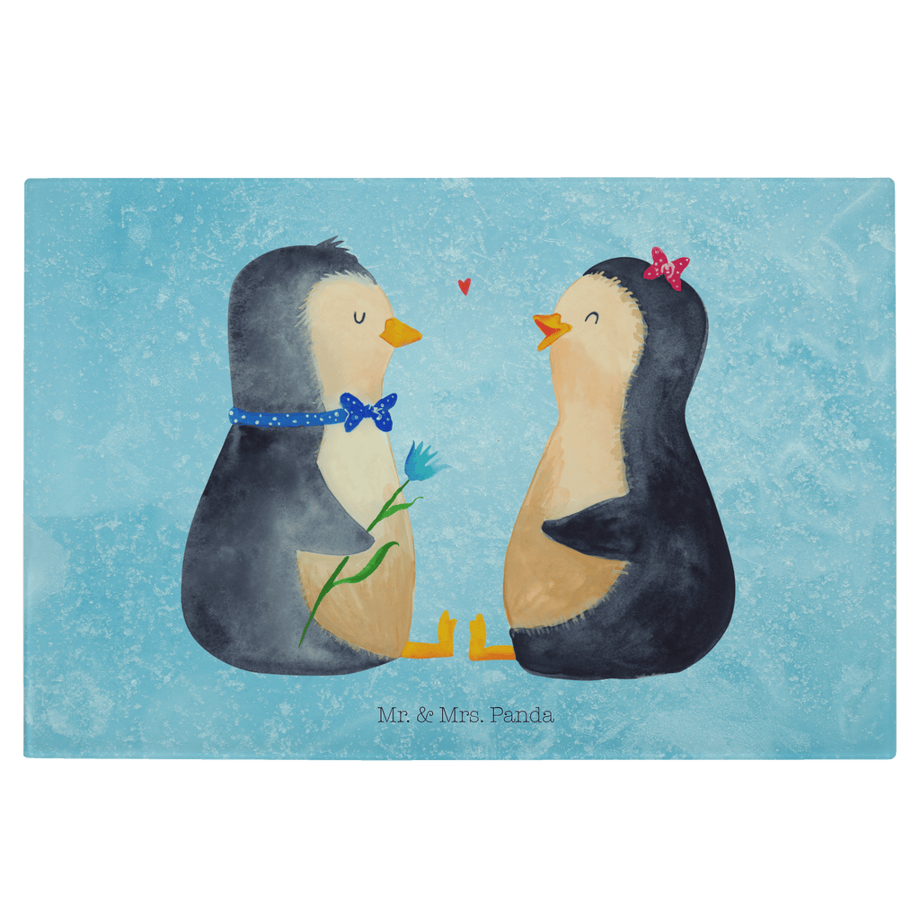 Glasschneidebrett Pinguin Pärchen Glasschneidebrett, Schneidebrett, Pinguin, Pinguine, Liebe, Liebespaar, Liebesbeweis, Liebesgeschenk, Verlobung, Jahrestag, Hochzeitstag, Hochzeit, Hochzeitsgeschenk, große Liebe, Traumpaar