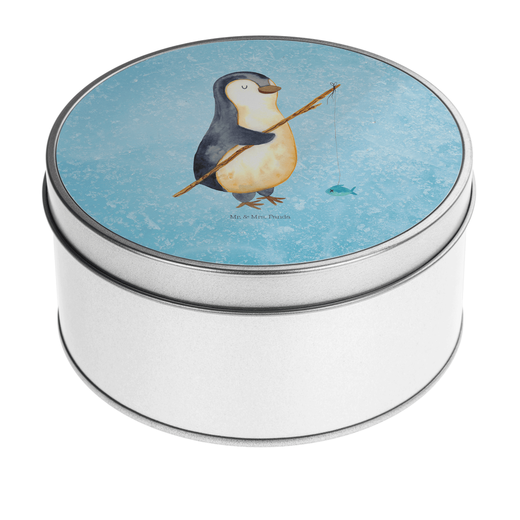 Blechdose rund Pinguin Angler Metalldose, Keksdose, Dose, Vorratsdose, Geschenkbox, Lunchbox, Aufbewahrungsbox, Vorratsdosen, Metallkiste, Metallbox, Metallboxen, Aufbewahrungskiste, Geschenkkiste, Blechdosen mit Deckel, Metallkiste mit Deckel, Vorratsdosen mit Deckel, Metall Dose, Pinguin, Pinguine, Angeln, Angler, Tagträume, Hobby, Plan, Planer, Tagesplan, Neustart, Motivation, Geschenk, Freundinnen, Geschenkidee, Urlaub, Wochenende