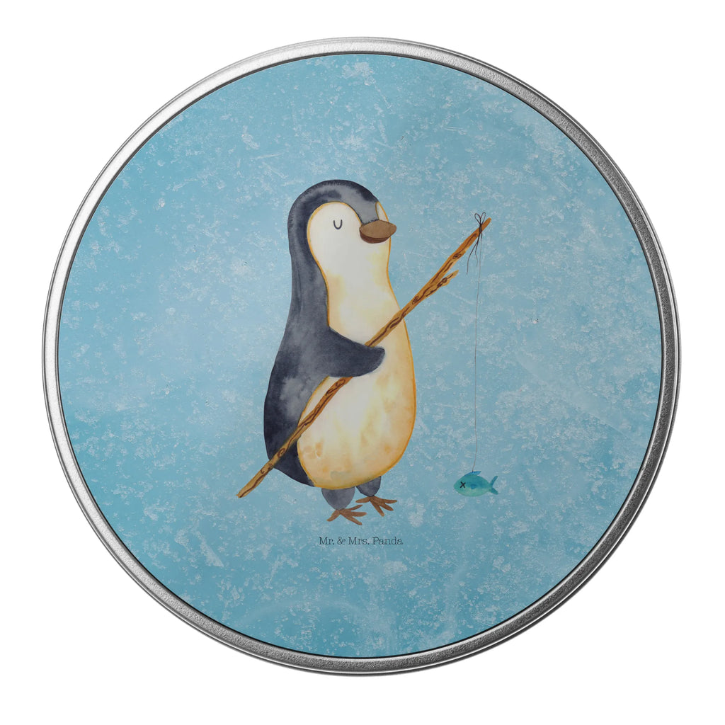 Blechdose rund Pinguin Angler Metalldose, Keksdose, Dose, Vorratsdose, Geschenkbox, Lunchbox, Aufbewahrungsbox, Vorratsdosen, Metallkiste, Metallbox, Metallboxen, Aufbewahrungskiste, Geschenkkiste, Blechdosen mit Deckel, Metallkiste mit Deckel, Vorratsdosen mit Deckel, Metall Dose, Pinguin, Pinguine, Angeln, Angler, Tagträume, Hobby, Plan, Planer, Tagesplan, Neustart, Motivation, Geschenk, Freundinnen, Geschenkidee, Urlaub, Wochenende